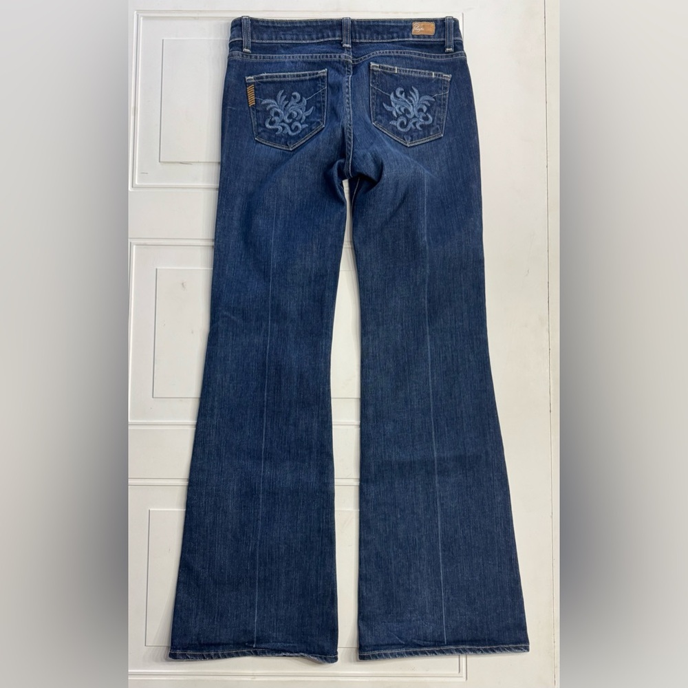 Paige Premium Denim Women’s 29 Robertson Flare Blue Denim Jeans Embroidered - Picture 6 of 7